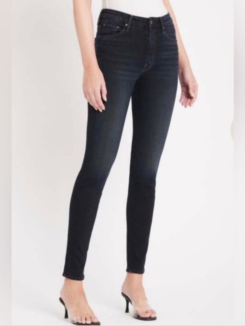Mother High Waisted Looker Skinny Jeans In Coffee, Tea Or Me Size 25